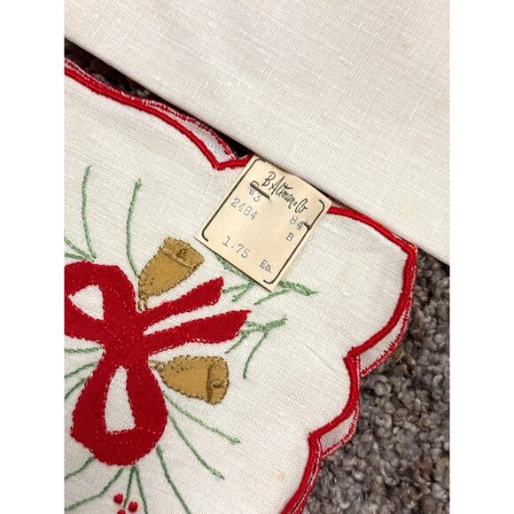 Holiday Fifth Avenue B. ALTMAN & CO. New York 4 Vintage Linen Napkins NOS - Picture 4 of 12